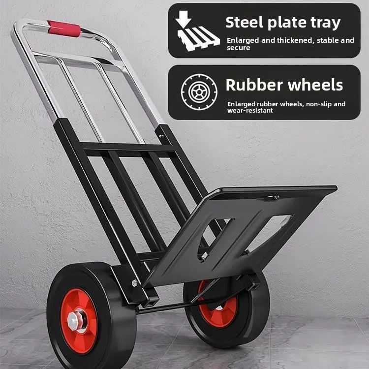 軽量ポータブルスチールプレート手引き式階段昇降小型トレーラー荷物運搬家族用ハンドプッシュカート