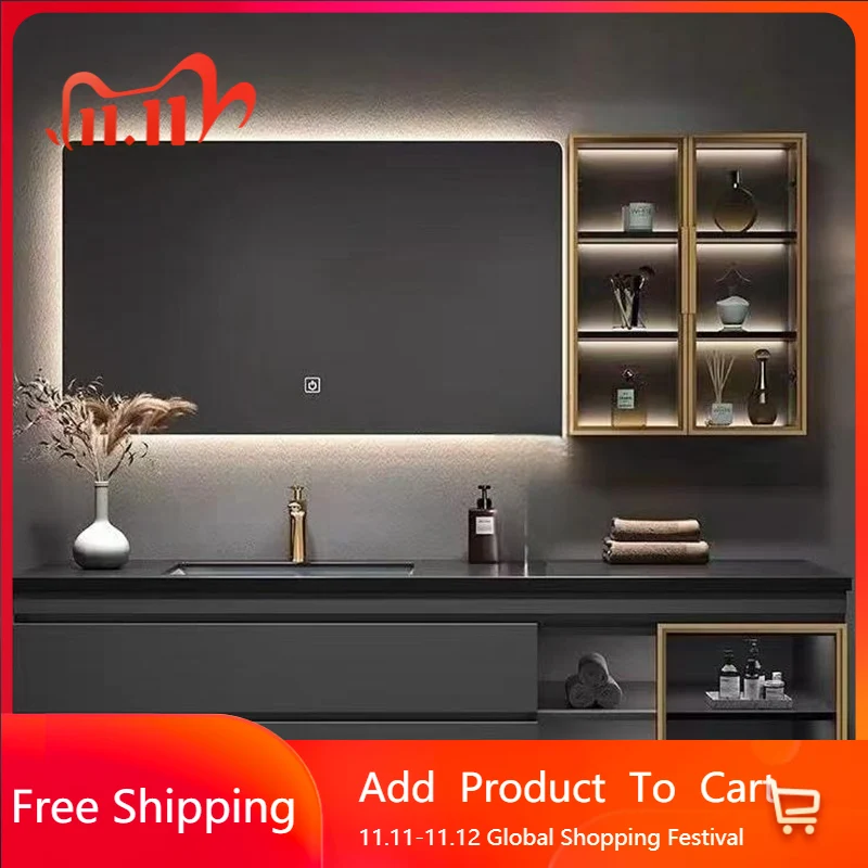 

Narrow Modern Simple Rock Cabinet Corner Storage Organizer Mirror Cabinet Vanity Unit Luxury Wall Shelves Mobile Bagno Furniture