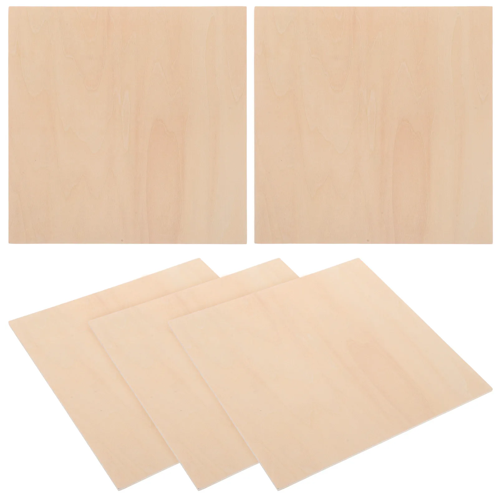 5Pcs DIY Basswood Sheets Unfinished Wooden Boards Thin Wood Squares for Crafts Pyrography Drawing DIY Handmade Projects