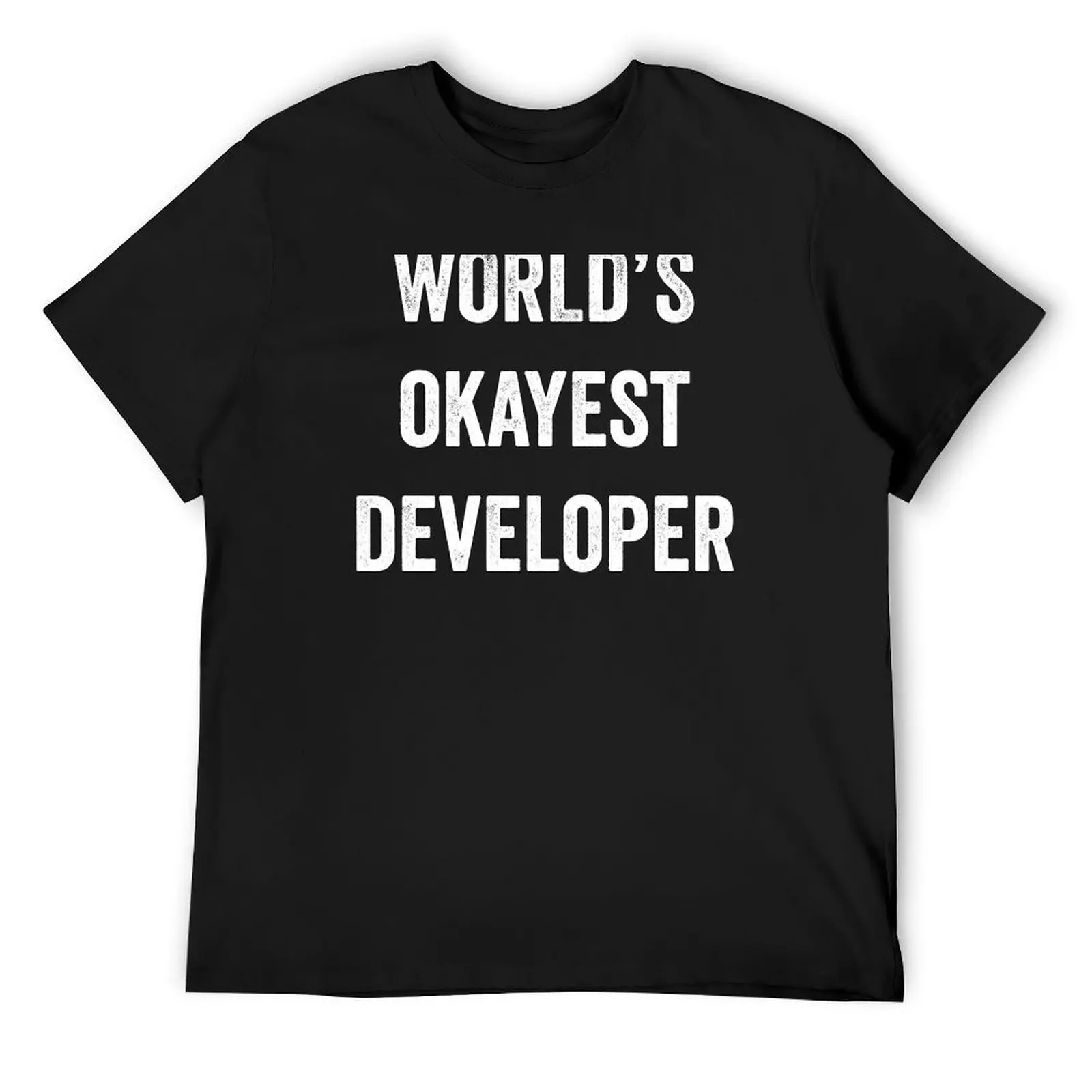 World's Okayest Developer T-Shirt sweat summer clothes shirts graphic t shirts for men