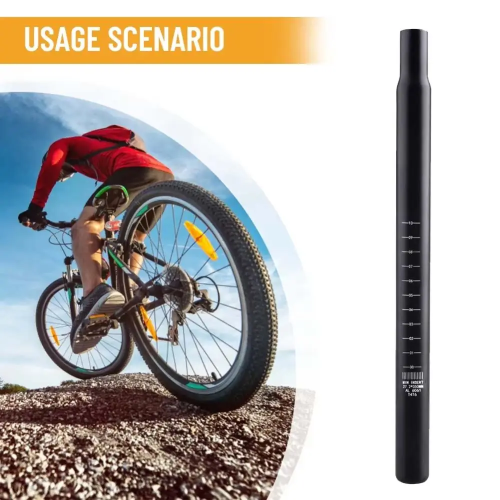 

Aluminum Alloy Bicycle Seat Post 450mm Length 350mm Length Mountain Bike Seat Post Shrink Head Design Extended Seat Tube