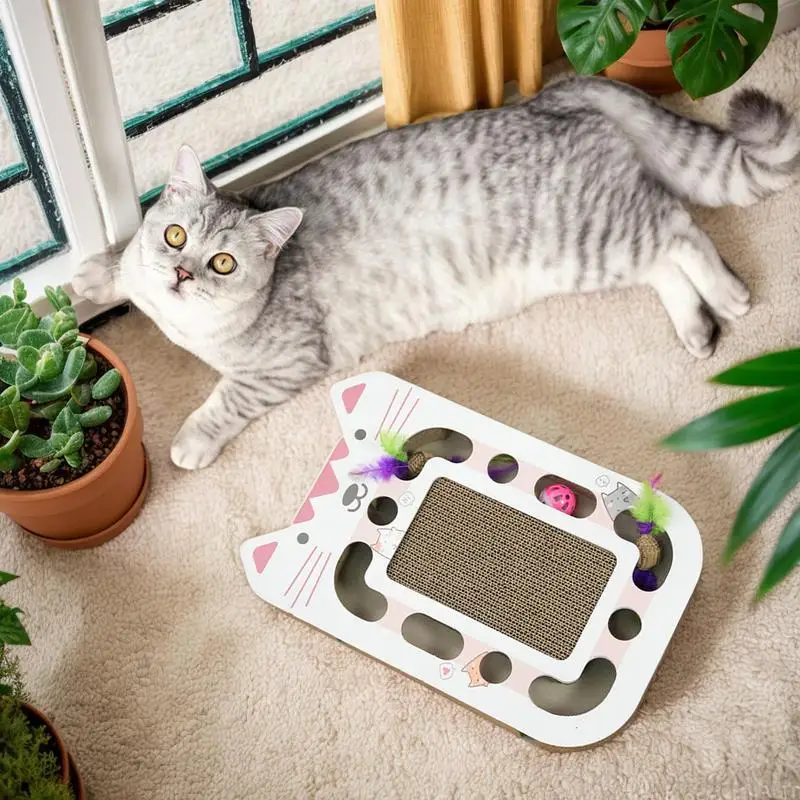 

Cat Scratcher Interactive Multifunctional Scratch Pad For Cats Reusable Pet Accessories For Home Apartment Living Room Balcony