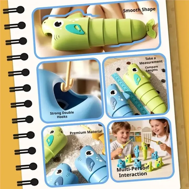 Fishing Battle Game Kids Retractable Fishing Rod Tabletop Green