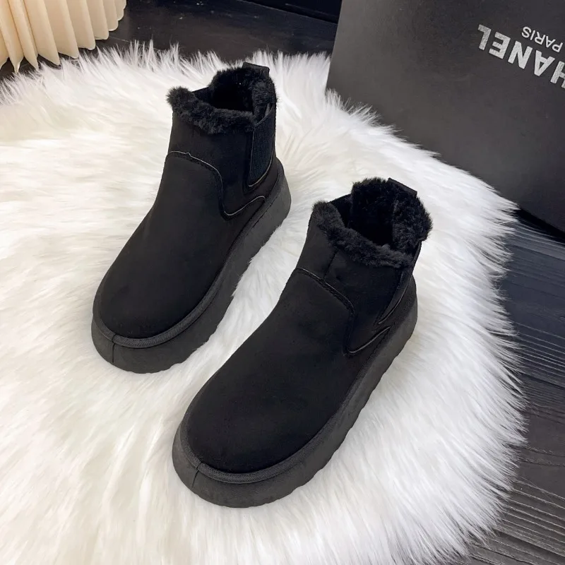 2024 Winter Dames Snowboots Pluche Warme Antislip Waterbestendige Onderkant Sportschoenen Casual Slip-On Dames Enkellaarzen