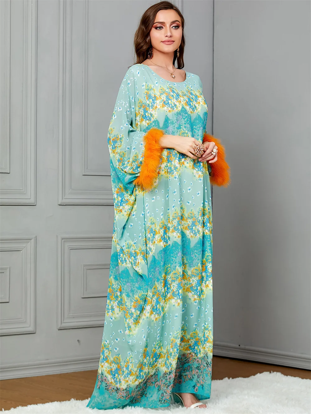 Robe musulmane de luxe pour femmes, modeste, maxi, chauve-souris, jalabiya, Dubaï, Eid Abayas, Arabe, Caftan Marocain, Femme Musulmane, Nouveau, 2024