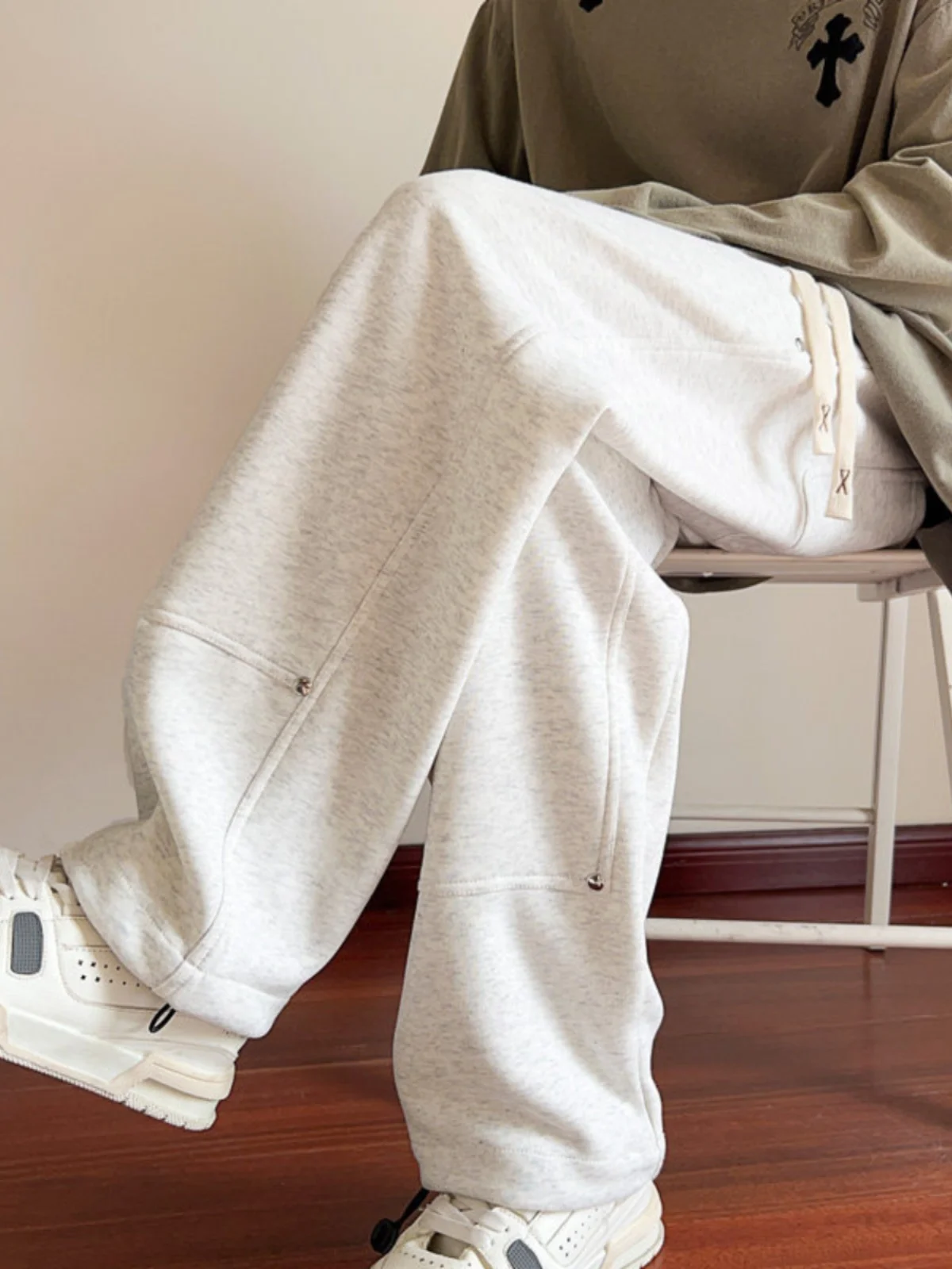 

Youthful Spor Casual Loose Fit Men's Long Pants Straight Leg Vintage American Trendy Brand Cool Haome Sweatpants