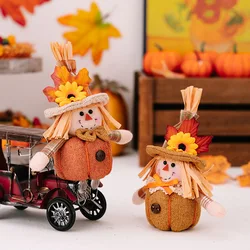 Stagione del raccolto foglie d'acero girasole bambola nana ciondolo Mini bambola di zucca autunno ringraziamento decorazioni di Halloween per la casa