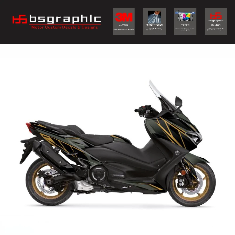 

Motorcycle Body Fairing Protective Sticker Decal Maxiscooter Replica Graphic Kit Khaki for Yamaha Tmax T-max 560 2020-2021