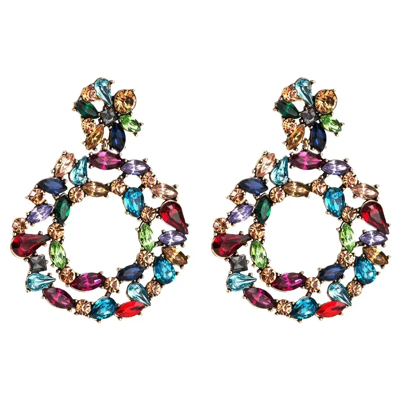 Multicolor Acrylic Earrings Fashion Retro Female Personality Party Earrings Jewelry Pendientes Étnicos  Çelik Küpe Toptan