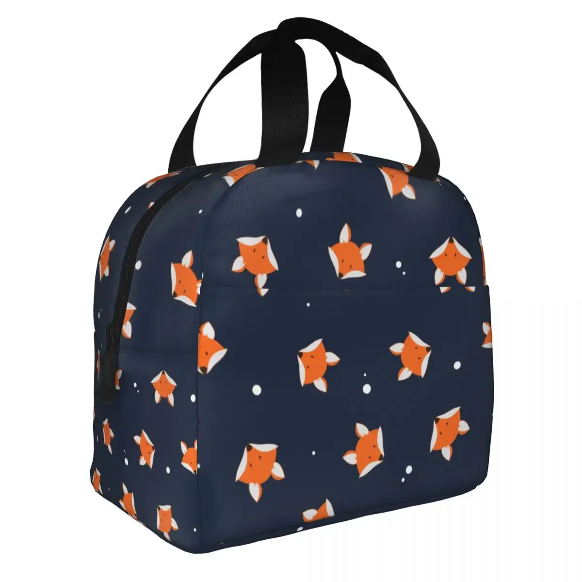 Lunch Bags for Women Kids Fox Thermal Cooler Bag Portable Picnic Work Animal Canvas Tote Handbags