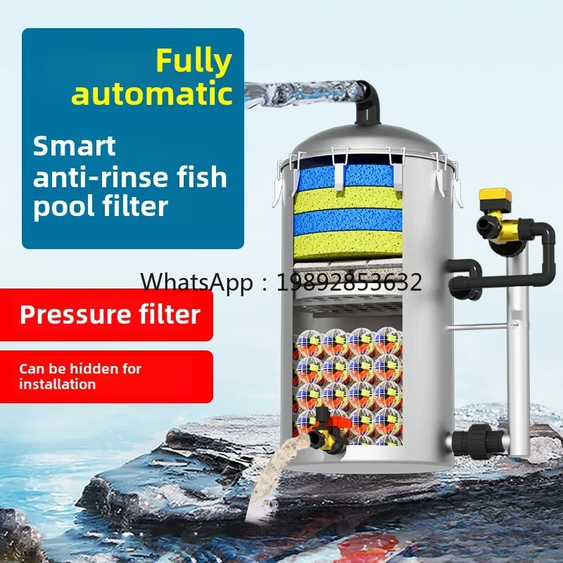 fish pond filter automatic intelligent backwash filter fish water circulation system water purification equipment filter box