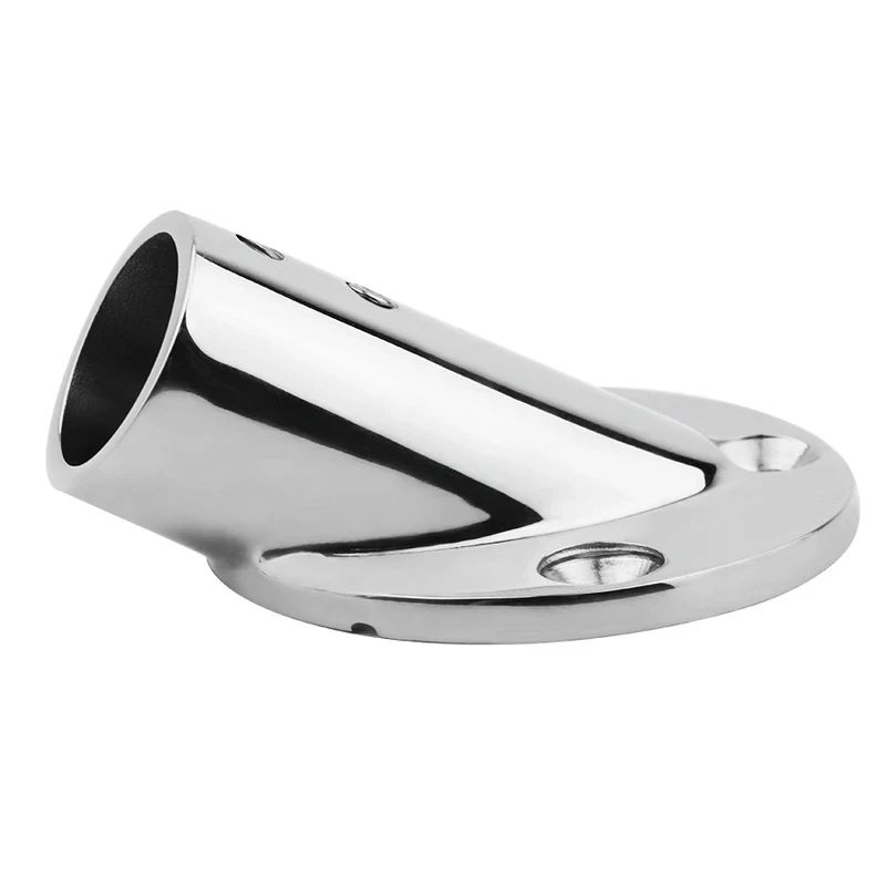 Fotografia 7: Suporte de Tubo de 25mm com Ângulos de 30, 45, 60, 90 Graus, Acessórios para Corrimão de Barco em Aço Inoxidável, Suporte com Base Redonda