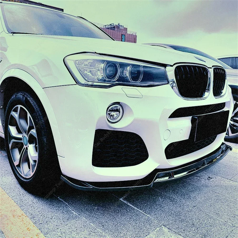 For BMW X3 F25 X4 F26 3Pcs Front Bumper Lip Splitter Spoiler X3 X4 20i 28i 30d 35i 35d M40i 2014-2018 Facelift Bodykits Tuning