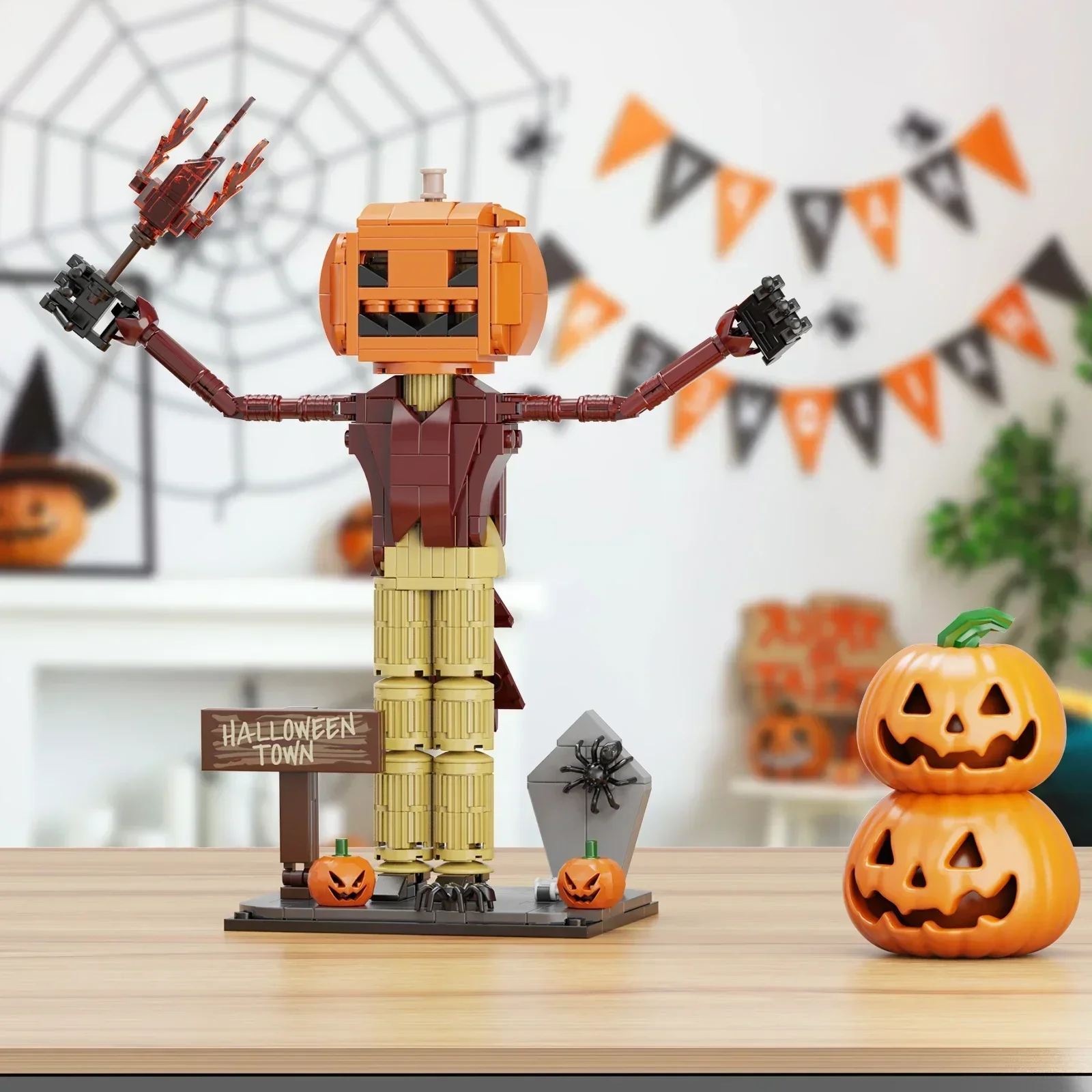 Halloween Gift Pumpkin Demon Doll Building Blocks MOC Gift Box Set Jacks Skellington Pumpk Assembly Model Puzzle Kids Toy Gift