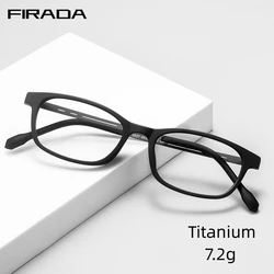FIRADA Fashion Eyewear Retro Comfortable Titanium Eyeglasses Small Size Optical Prescription Glasses Frame For Men Women 9837XP