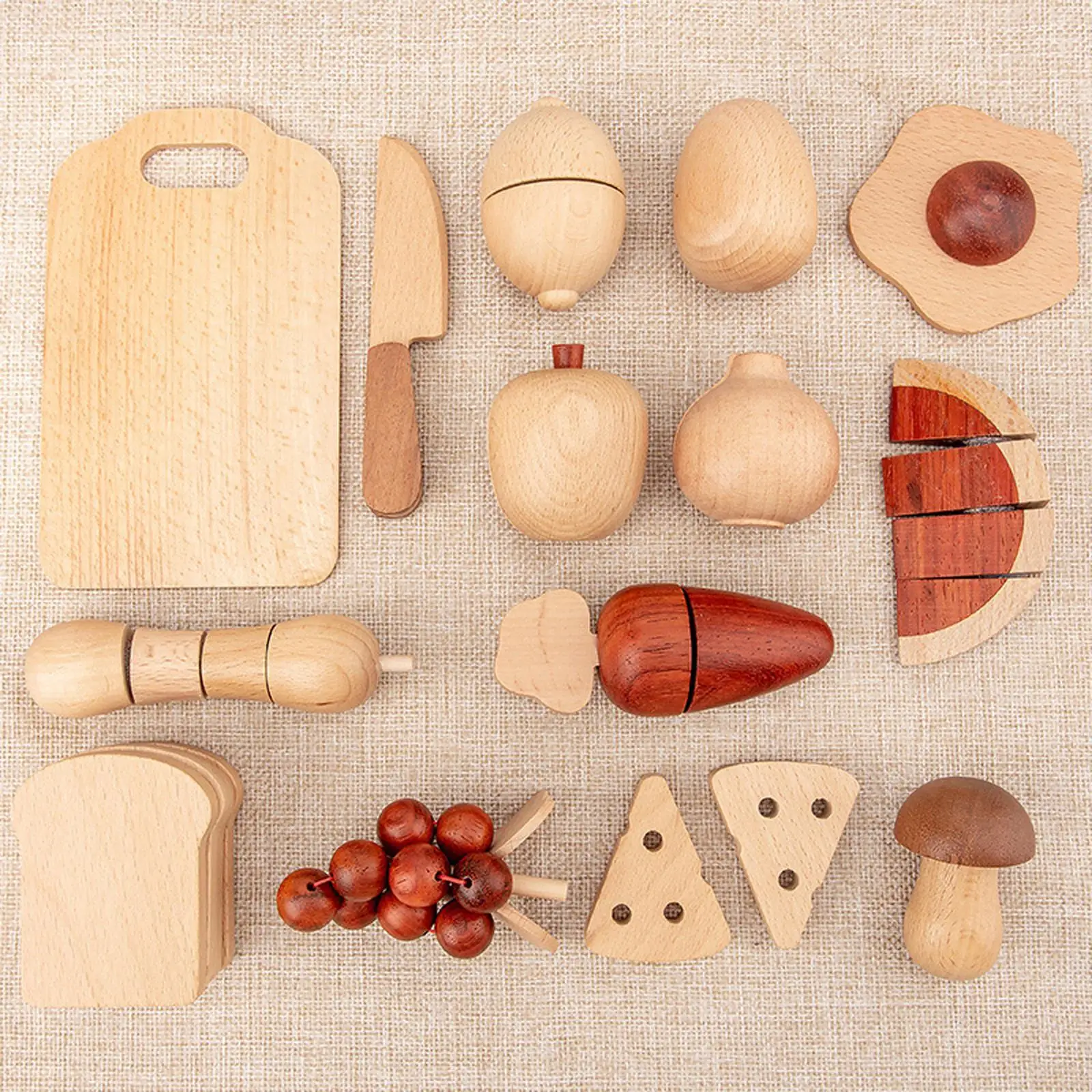 

Wooden Play Kitchen Toys Cutting Food Early Learning Cutting Fruit Vegetables for Kids Girls Children Window Display Handcraft