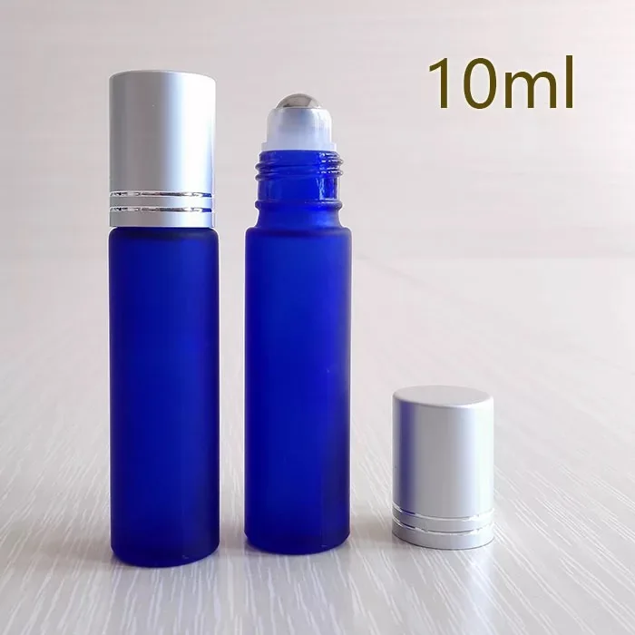 

Free Shipping 100pcs 10ml Roll On Perfume Blue bottle, 10ml Clear Essential Oil Rollon bottle, Small Glass Roller Container