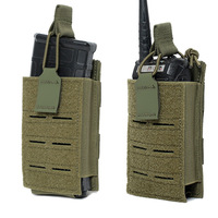 Tactical 5.56 Magazine Pouch for M4 M16 AR15 Molle Laser Cut Mag Holder Elastic Universal Walkie Talkie Pouch Radio Bag