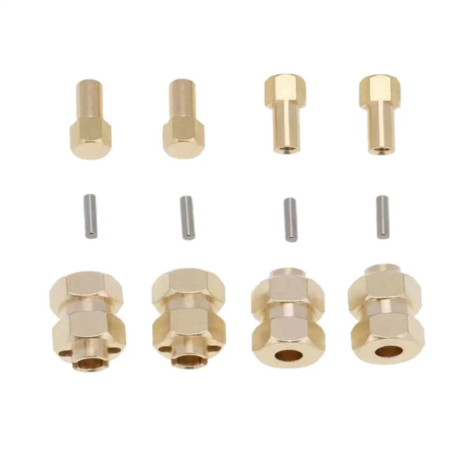 1 Set Extended Brass 7mm Hex Wheel Hubs for AXIAL SCX24 Upgrades