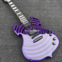 Wylde Audio Barbarian Purple Double Cutaway Black Bullseye Electric Guitar Large Block Inlay China EMG Pickups Grover Tuners