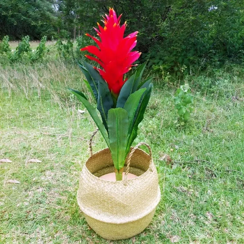Seegras-Weidenkorb Hängender Blumentopf Multifunktionaler Wäsche-Aufbewahrungskorb Wohndekoration – Detail 4