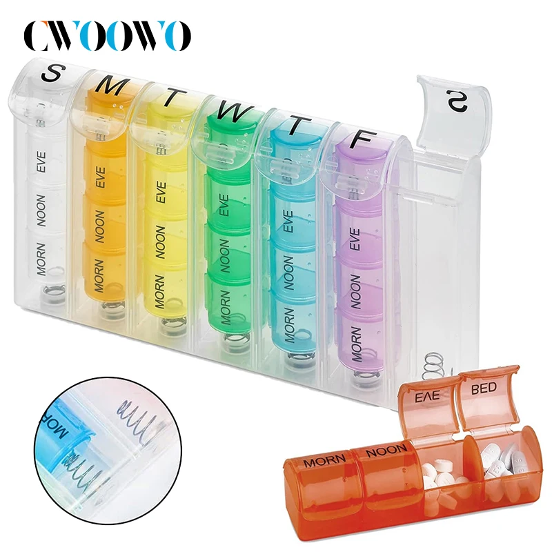 1PCS Weekly Pill Organizer - Pill Planners for Pills & Vitamins Each Day Week, Large Enough to Hold the Large Fish Oils,Vitamins