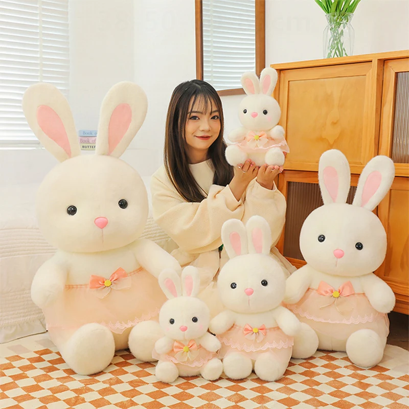 

Kawaii Plush Doll Misha White Rabbit Stuffed Toy for Kids Birthday Xmas Gift Cute Big Rabbit Pillow for Girls Bedtime Cuddles