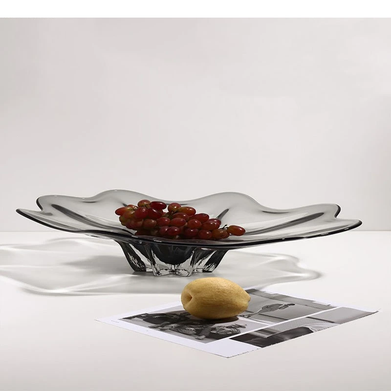 

Glass Fruit Plate Household Living Room Tea Table Dim Sum Dried Tray Snack Candy Storage Trays Basket