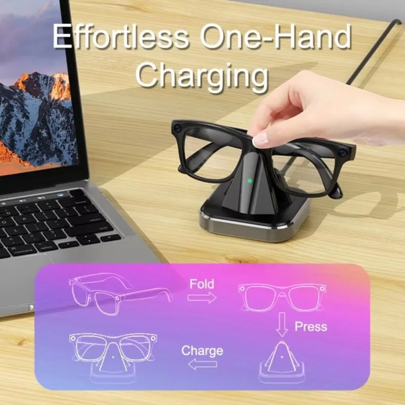 ABZW For Meta Oakley Headliner Smart AI Glasses Charging Base Magnetic Holder Stand