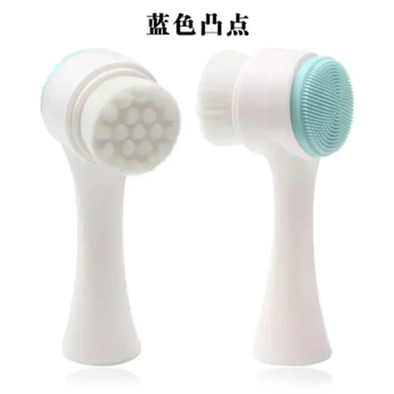 แปรงล้างหน้าซิลิโคนสองด้านแปรงทําความสะอาดผิวหน้า Blackhead Removal Exfoliator Brushes