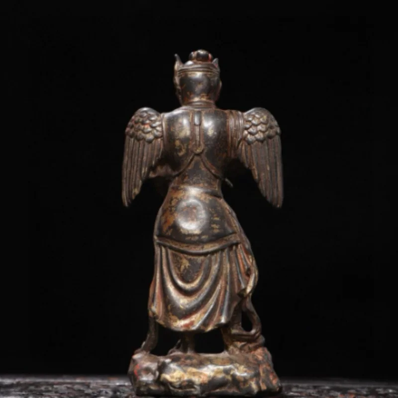 Vintage Bronze Lei Gong Statue - Taoist Thunder God Sculpture, Home Desktop Feng Shui Decor & Cultural Collectible