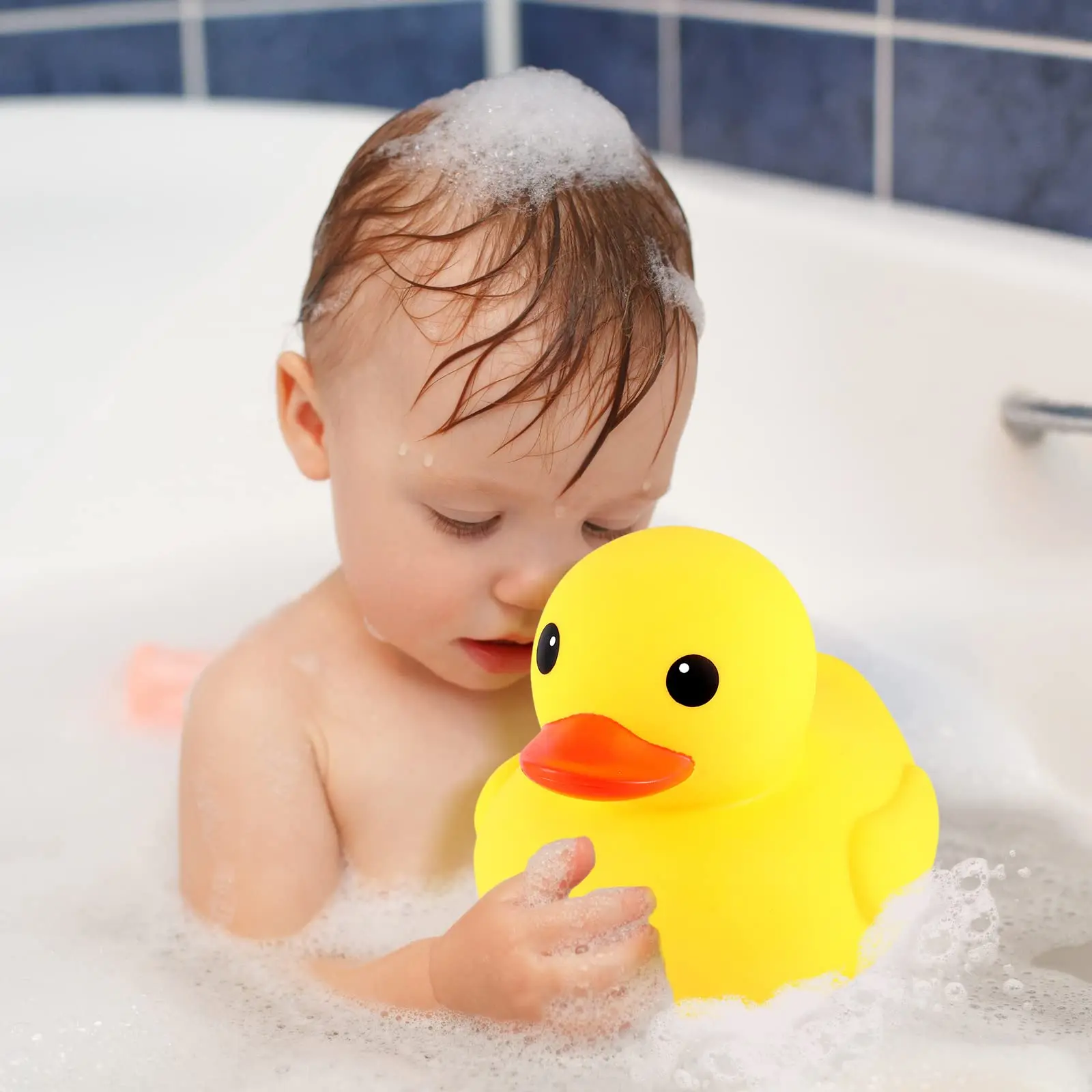 1/2 Pcs Rubber Duck 10.2 Inch Duck Toy Giant Rubber Duck Large Rubber Ducky Toy Squeaky Big Yellow Rubber Ducks