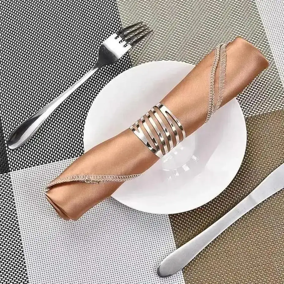 Wedding Napkin Ring With Hollowed Out Design For Family Gatherings Dining Table Decorations Napkin Clasps Party Decorations