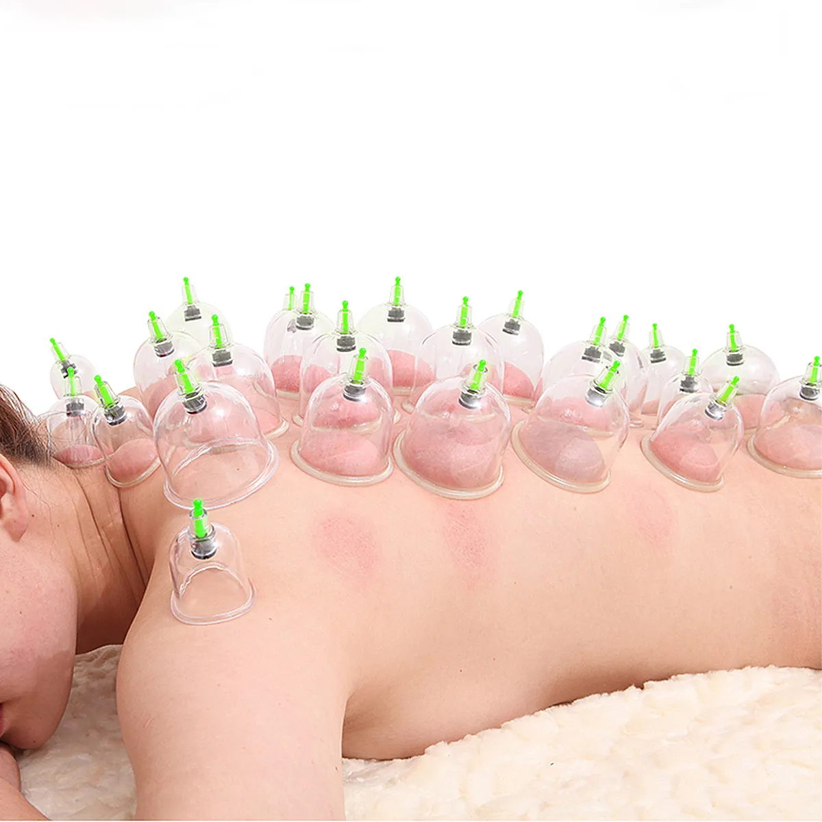 

Набор для вакуумной терапии из 12 прозрачных прочных гибких банок для массажа тела, облегчения боли в спине и вакуумной терапии