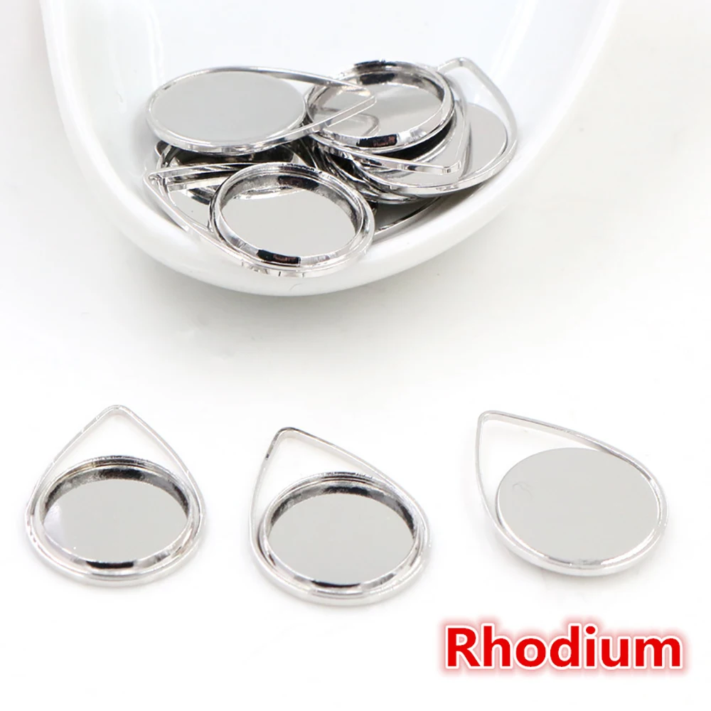 Obrázek 6: 20ks 12mm vnitřní rozměr stříbro zlato pokovené černá rhodium mosaz materiál jednoduchý kabošon báze topologického prostoru cameo umístění okouzluje přívěsek bedna na láhve
