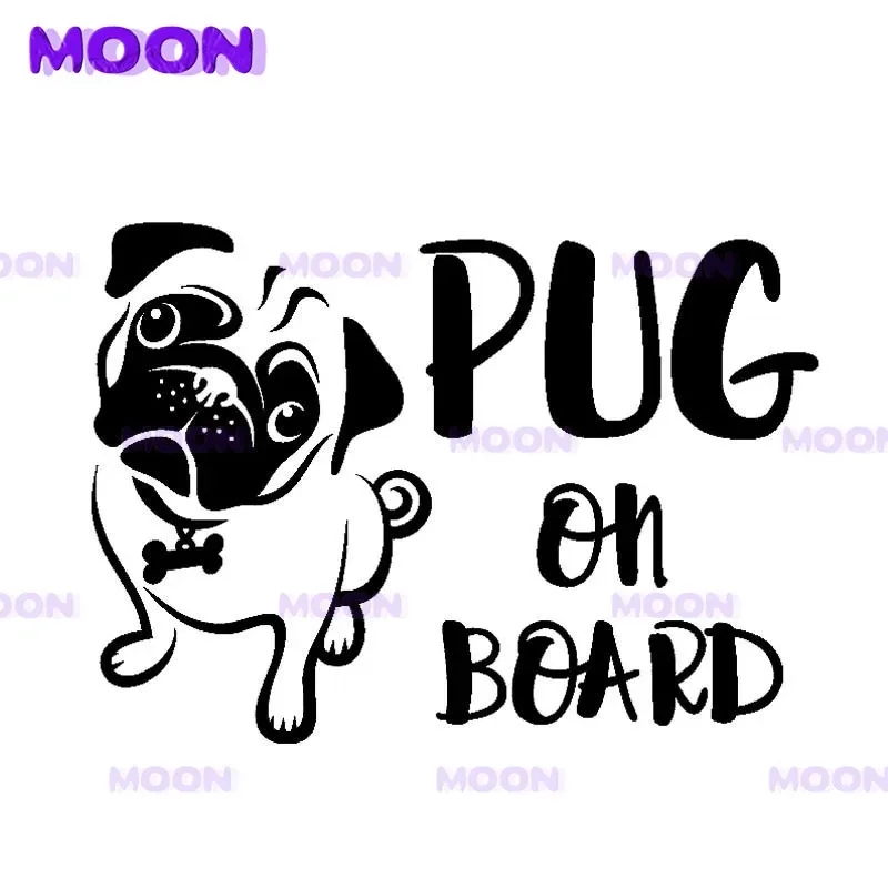 

Lovely Funny PUG ON BOARD Cute Gog Styling Car Sticker Reflective Automobiles Motorcycles Exterior Accessories Vinyl Decal