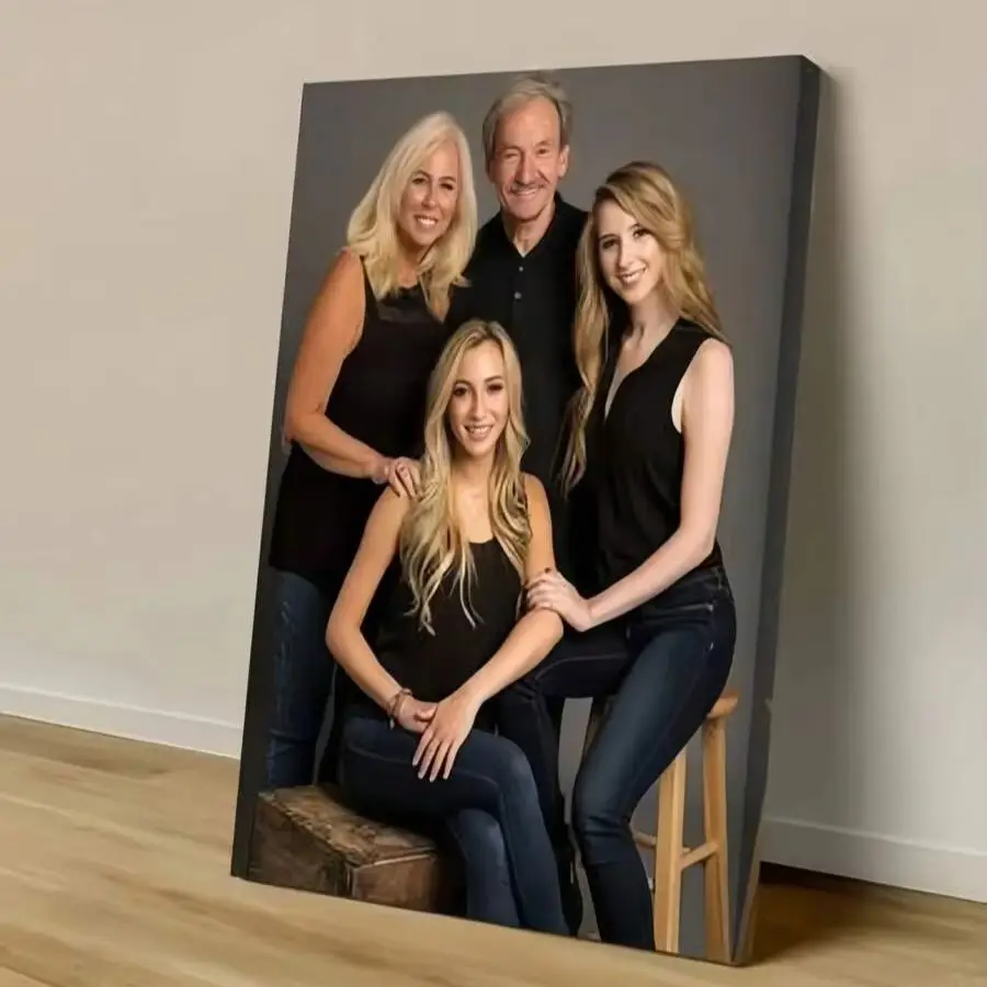 Custom Photo Canvas, Personalized Frameless Fabric Poster for Family, Family Portrait Wall Art, Family Reunion & Gift Decor