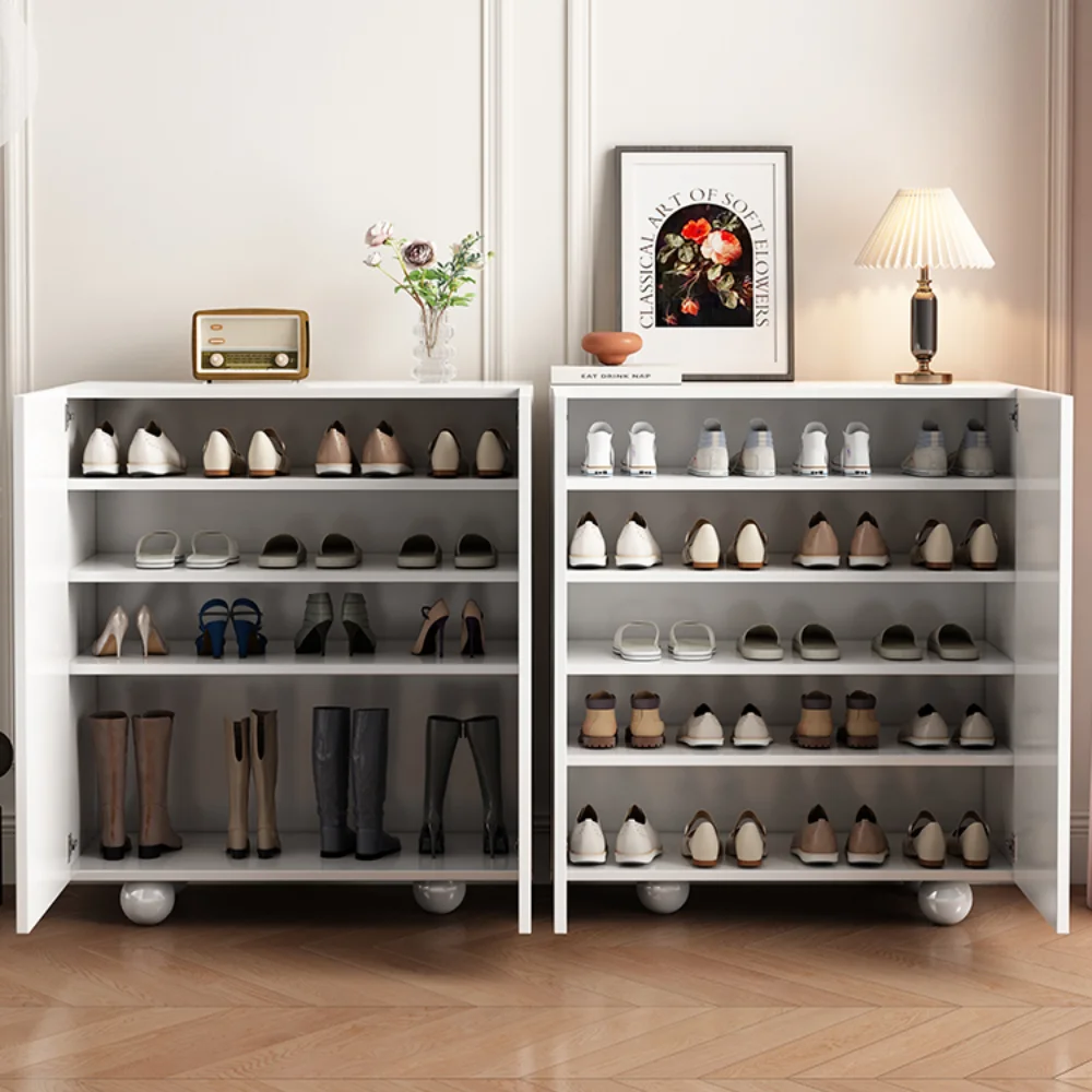 Solid Wood Shoe Cabinet Large Capacity Storage Cabinet Modern Simple Shoerack Living Room Shoe Organizer Zapatero Home Furniture