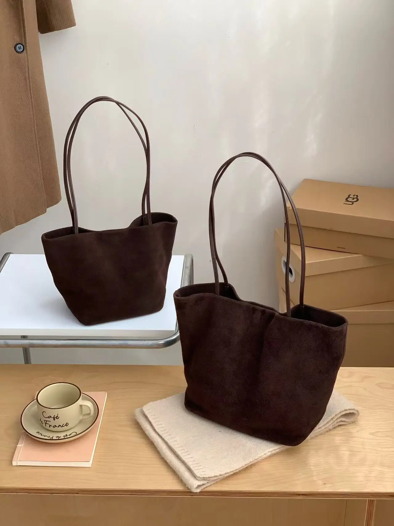 

Ретро Sle, большая кожаная замшевая сумка-тоут, женская пригородная сумка на плечо, первый слой из воловьей кожи, матовая мягкая кожа