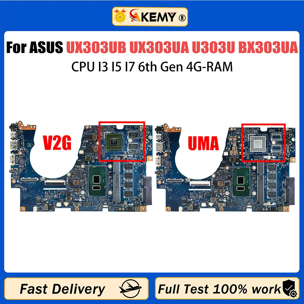 

UX303U Notebook Mainboard For ASUS UX303UB UX303UA U303UB BX303UA U303UA Laptop Motherboard With CPU I3 6th Gen 4G-RAM GT940M