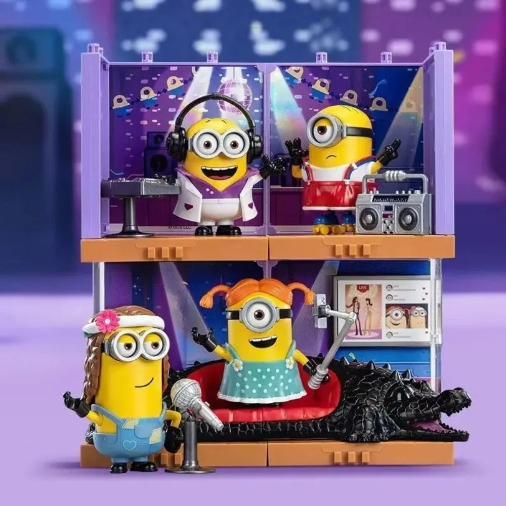 NIEUWE Originele BLOKEES Minions Kevin Carl Phil Anime Figuren Model Pop Montage Speelgoed Desktop Decoratie Blind Box Verjaardagscadeautjes