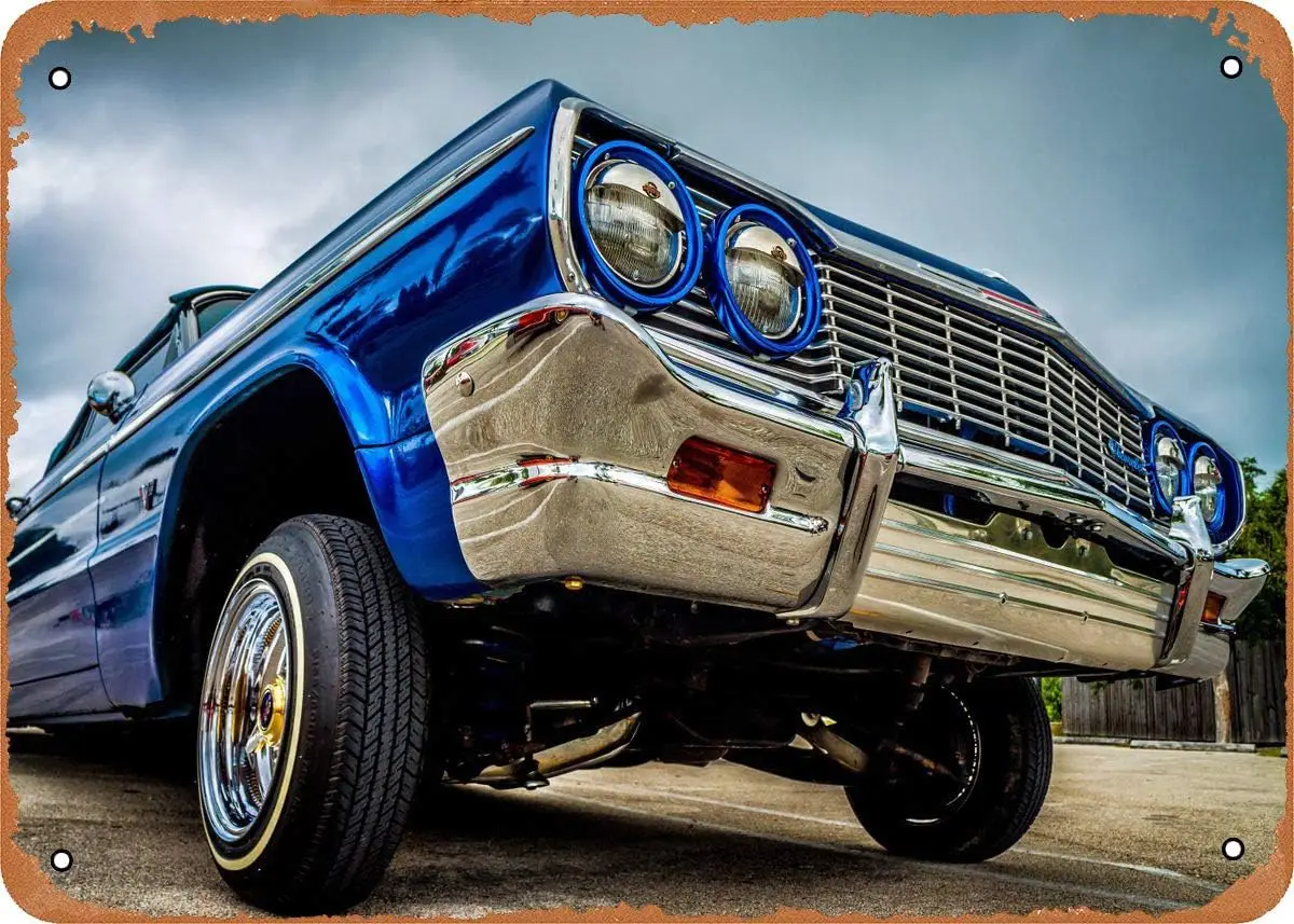 Metallschild im Vintage-Look – Lowrider Custom – Blechschild