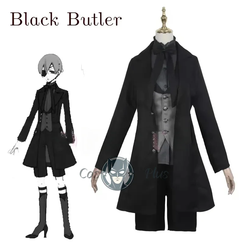 

Костюм для косплея Черного дворецкого Циэля Фантомхайя, униформа Дьявола для японского аниме, карнавала и вечеринок