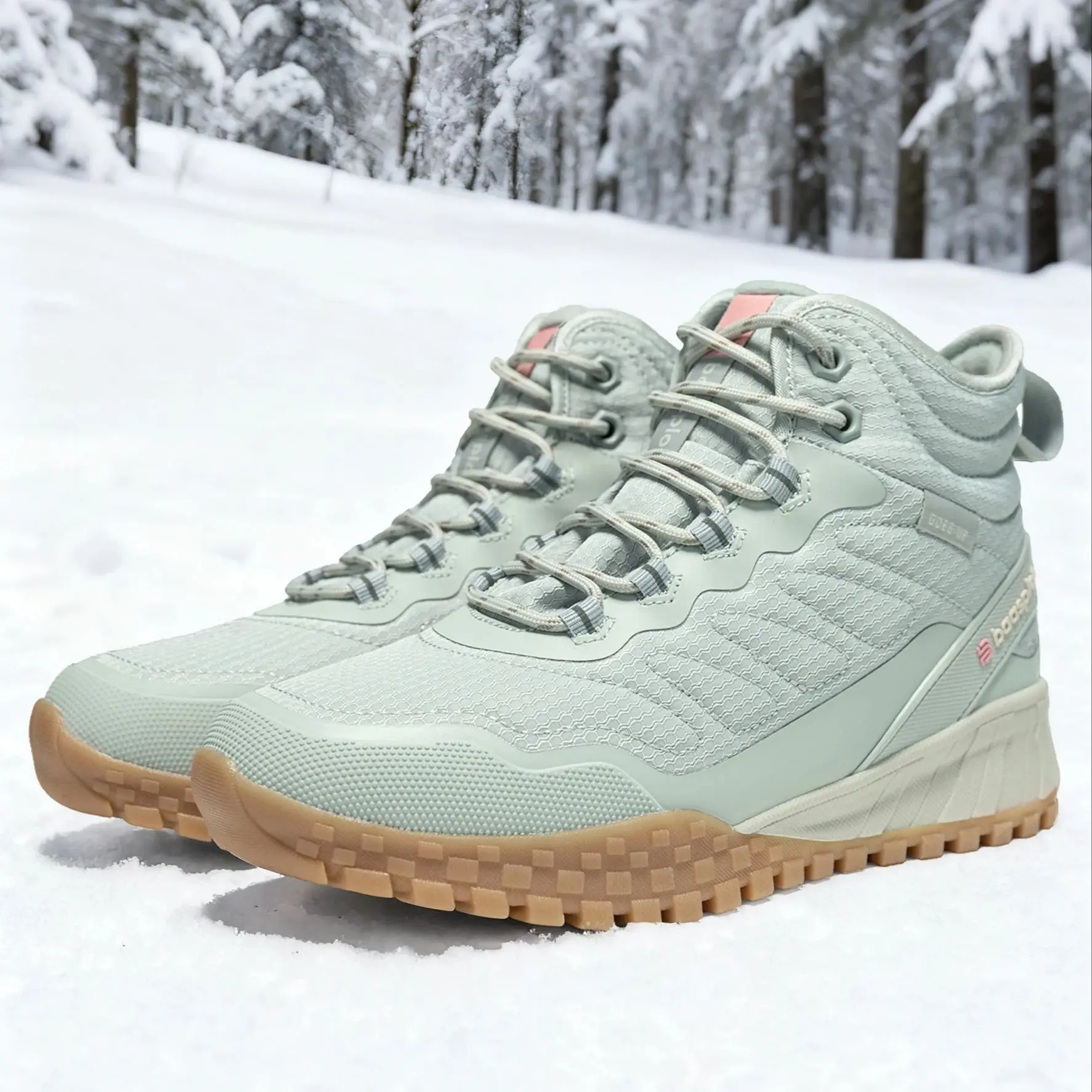 Baasploa Winter Women Sneakers New Casual Waterproof Plush Warm Snow Boots Female Outdoor Non-Slip Lace up Walking Shoes ﻿