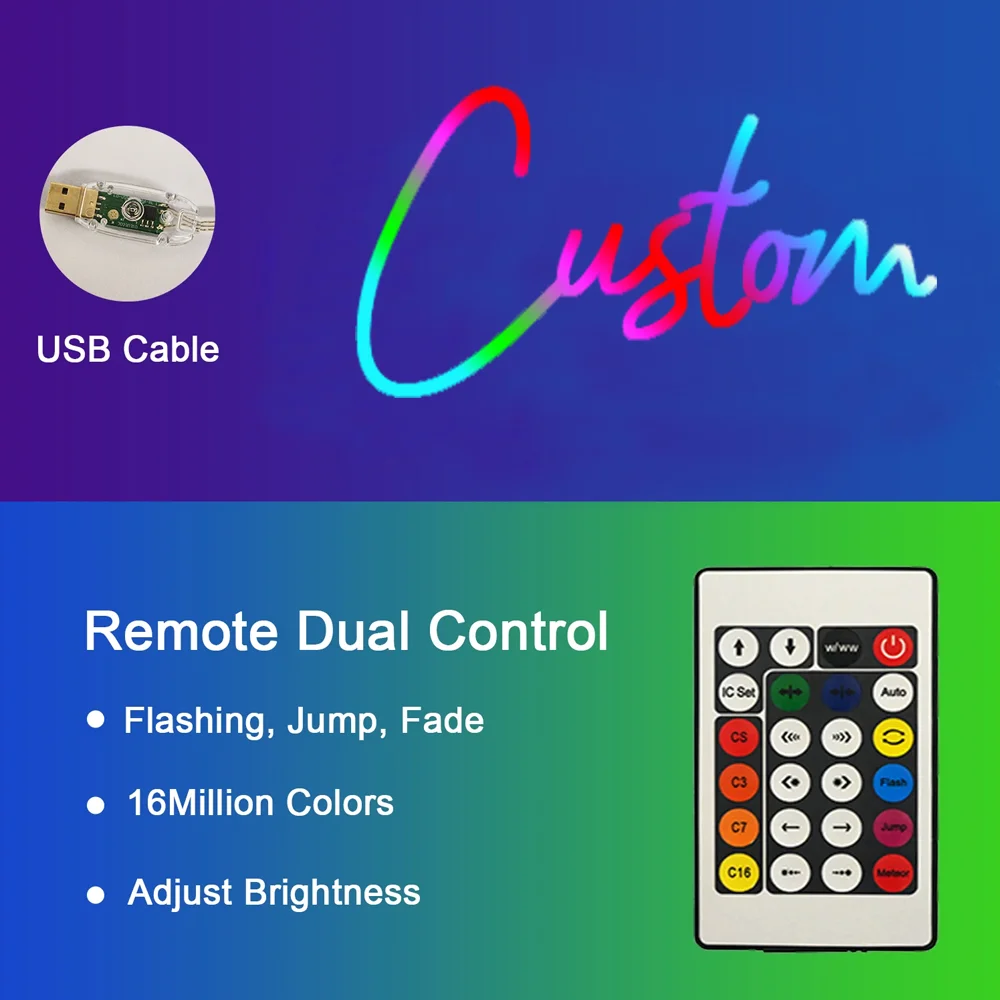 Custom Name RGB Neon Sign Personalized USB Dimmable Bluetooth Control Neon Night Light Birthday Gifts Bedroom Decor Neon Light