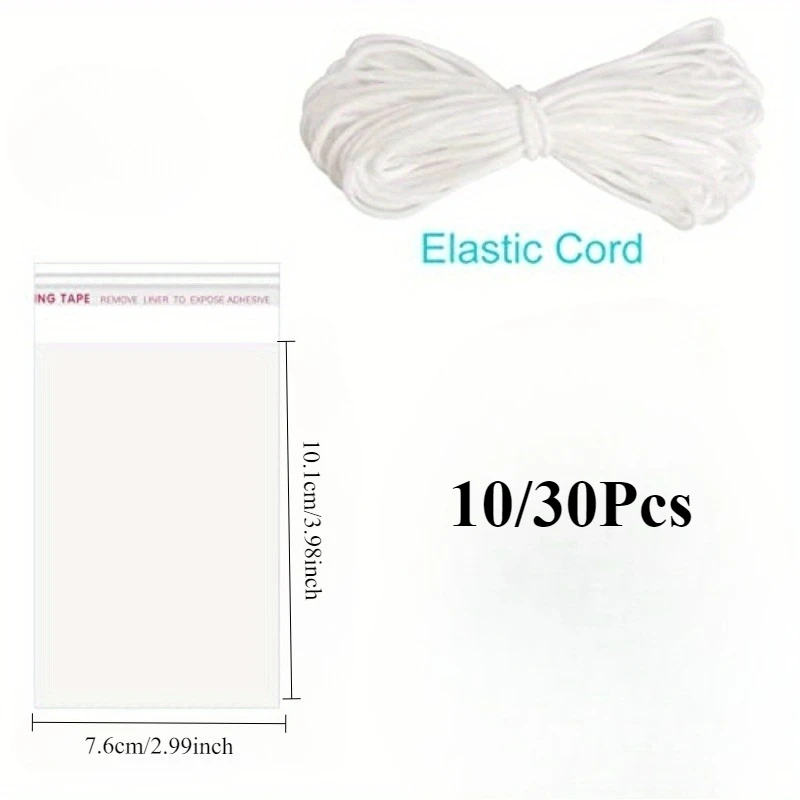 10/30pcs Sublimation Air Freshener Blanks Scented Hanging Sheets with Bags & Elastic Strings for DIY Car & Home Decoration