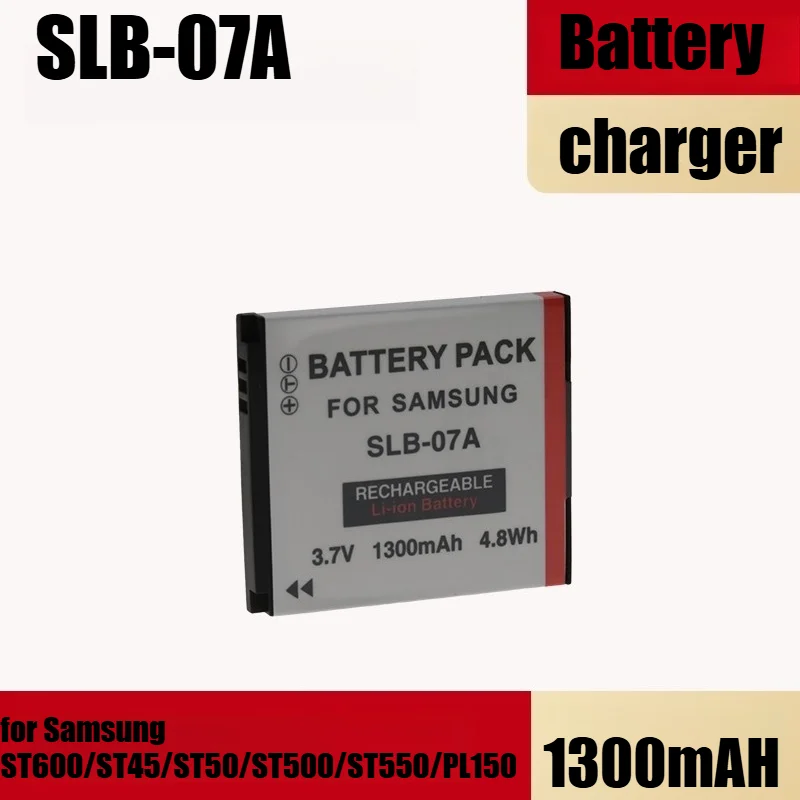 1300mAh SLB-07A/SLB07A Li-ion Battery for Samsung ST600/ST45/ST50/ST500/ST550/PL150 Digital Camera - High Capacity Rechargeable
