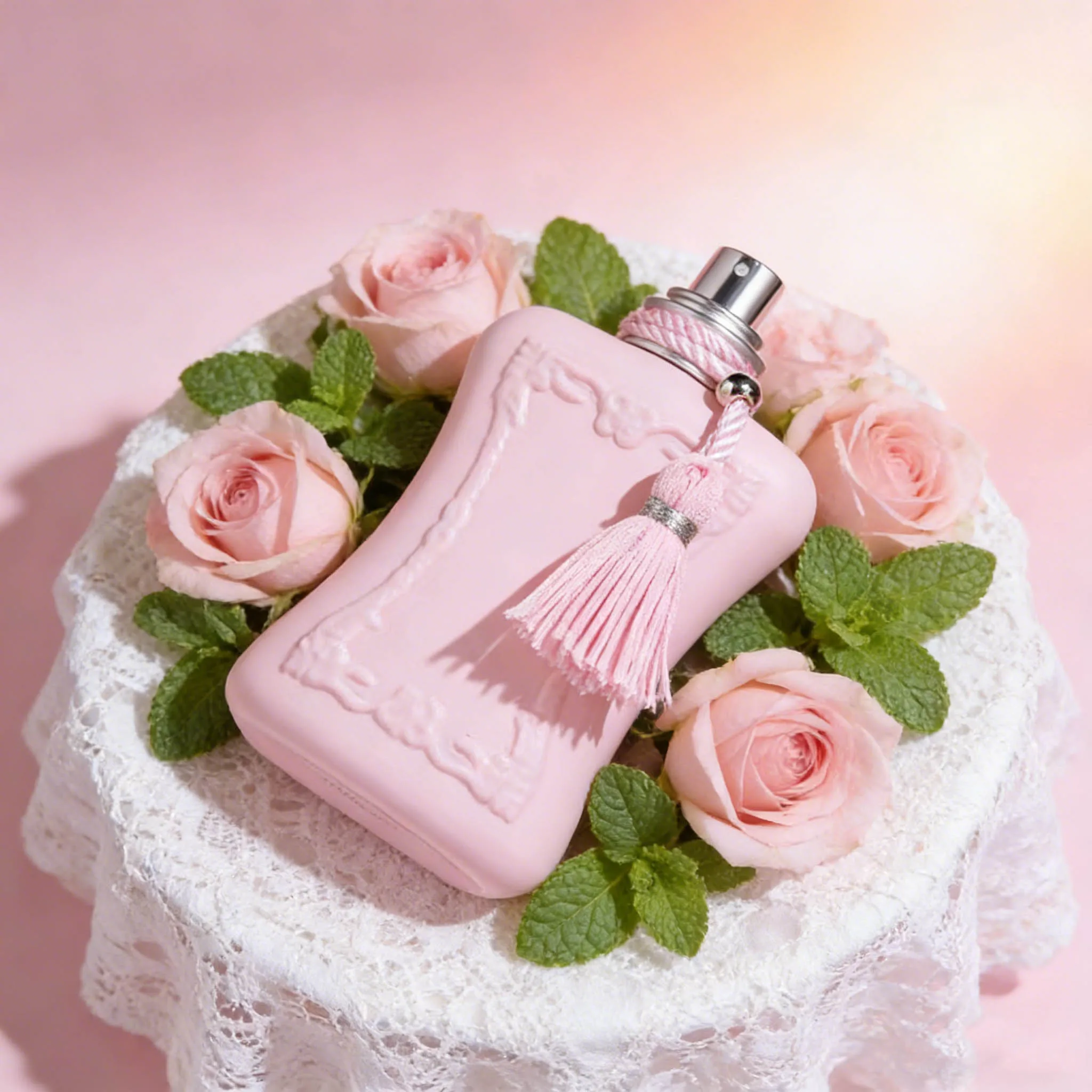 

Delicate Pink Tassel Women's Eau De Parfum, Fresh White Floral and Lily Scent with Musk Accents, Airy Gentle Fragrance