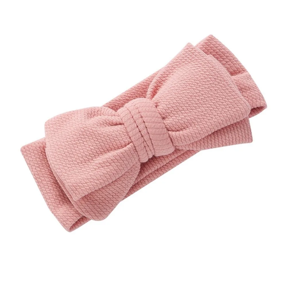 

Creative Solid Color Big Bows Headband Elastic Thickned Knitted Headwrap Wide Brim Turban Headwear