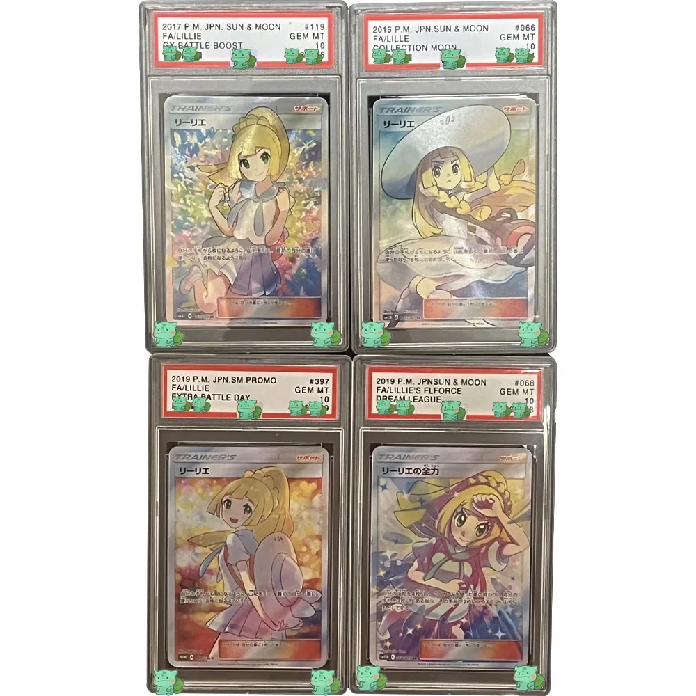 

Anime PTCG Collection Rating Card 2019 P.M.JPN.SM PROMO FA/LILLIE GEM MT 10Points Card Holographic Label Replica Child Gift Toy